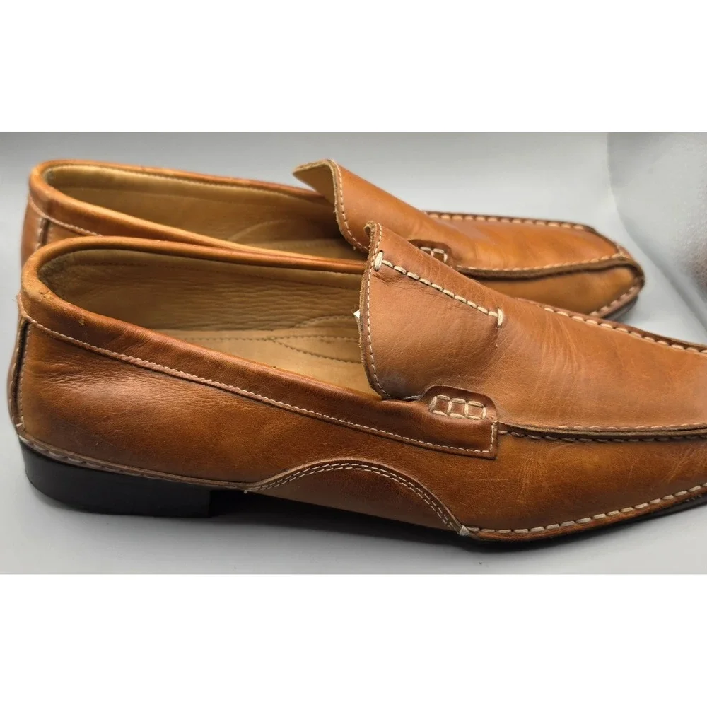 Bacco Bucci Studio Men's 11M Brown Leather Loafers Vero Cuoio Slip On Dress...